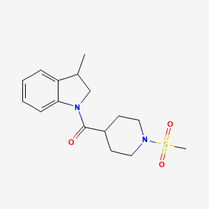 molecular formula C16H22N2O3S B6639052 (3-Methyl-2,3-dihydroindol-1-yl)-(1-methylsulfonylpiperidin-4-yl)methanone 