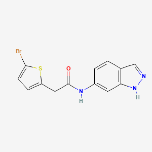 molecular formula C13H10BrN3OS B6639068 2-(5-bromothiophen-2-yl)-N-(1H-indazol-6-yl)acetamide 