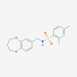 molecular formula C18H21NO4S B6639092 N-(3,4-dihydro-2H-1,5-benzodioxepin-7-ylmethyl)-2,4-dimethylbenzenesulfonamide 