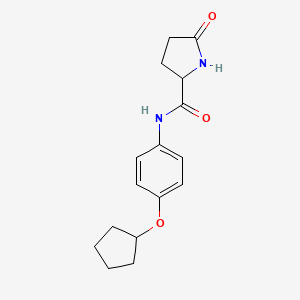 molecular formula C16H20N2O3 B6639101 N-(4-cyclopentyloxyphenyl)-5-oxopyrrolidine-2-carboxamide 