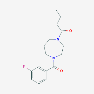 molecular formula C16H21FN2O2 B6639107 1-[4-(3-Fluorobenzoyl)-1,4-diazepan-1-yl]butan-1-one 