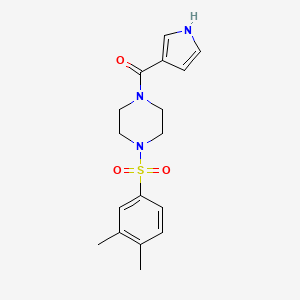 molecular formula C17H21N3O3S B6639127 [4-(3,4-dimethylphenyl)sulfonylpiperazin-1-yl]-(1H-pyrrol-3-yl)methanone 