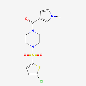 [4-(5-Chlorothiophen-2-yl)sulfonylpiperazin-1-yl]-(1-methylpyrrol-3-yl)methanone