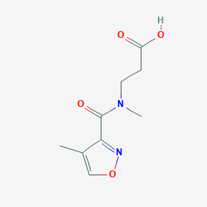molecular formula C9H12N2O4 B6639184 3-[Methyl-(4-methyl-1,2-oxazole-3-carbonyl)amino]propanoic acid 