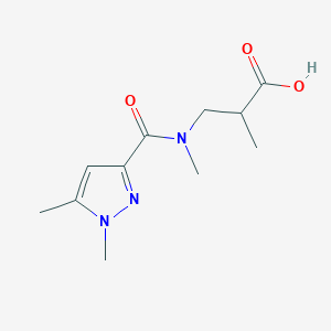 3-[(1,5-Dimethylpyrazole-3-carbonyl)-methylamino]-2-methylpropanoic acid