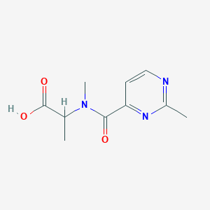 molecular formula C10H13N3O3 B6639199 2-[Methyl-(2-methylpyrimidine-4-carbonyl)amino]propanoic acid 