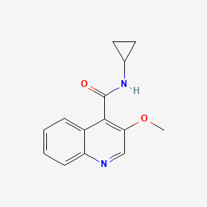 molecular formula C14H14N2O2 B6639242 N-cyclopropyl-3-methoxyquinoline-4-carboxamide 