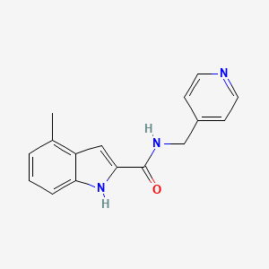molecular formula C16H15N3O B6639253 4-methyl-N-(pyridin-4-ylmethyl)-1H-indole-2-carboxamide 