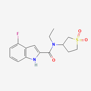 molecular formula C15H17FN2O3S B6639259 N-(1,1-dioxothiolan-3-yl)-N-ethyl-4-fluoro-1H-indole-2-carboxamide 