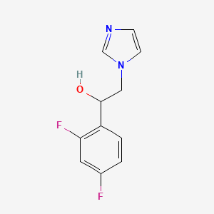 molecular formula C11H10F2N2O B6639263 1-(2,4-Difluorophenyl)-2-imidazol-1-ylethanol 