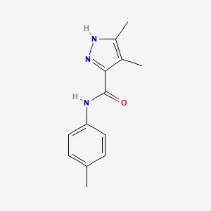 molecular formula C13H15N3O B6639285 4,5-dimethyl-N-(4-methylphenyl)-1H-pyrazole-3-carboxamide 