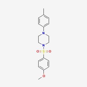 molecular formula C18H22N2O3S B6639307 1-(4-Methoxyphenyl)sulfonyl-4-(4-methylphenyl)piperazine 