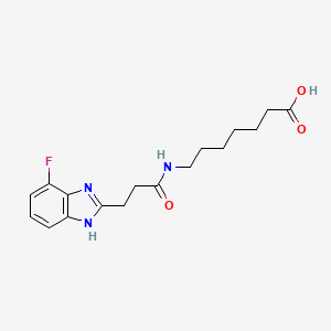 molecular formula C17H22FN3O3 B6639355 7-[3-(4-fluoro-1H-benzimidazol-2-yl)propanoylamino]heptanoic acid 