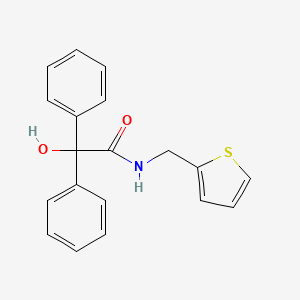 molecular formula C19H17NO2S B6639362 2-hydroxy-2,2-diphenyl-N-(thiophen-2-ylmethyl)acetamide 