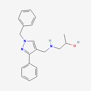 molecular formula C20H23N3O B6639381 1-[(1-Benzyl-3-phenylpyrazol-4-yl)methylamino]propan-2-ol 
