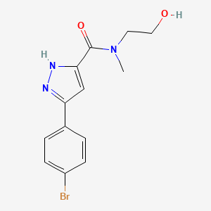 molecular formula C13H14BrN3O2 B6639401 3-(4-bromophenyl)-N-(2-hydroxyethyl)-N-methyl-1H-pyrazole-5-carboxamide 