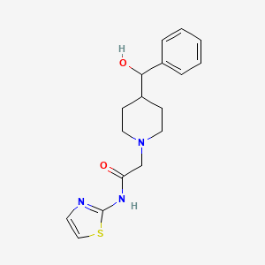 molecular formula C17H21N3O2S B6639414 2-[4-[hydroxy(phenyl)methyl]piperidin-1-yl]-N-(1,3-thiazol-2-yl)acetamide 