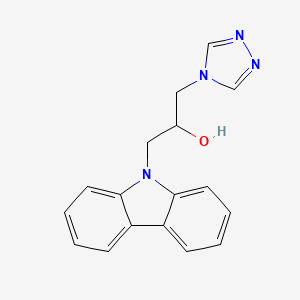 molecular formula C17H16N4O B6639417 1-Carbazol-9-yl-3-(1,2,4-triazol-4-yl)propan-2-ol 