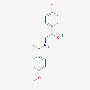 molecular formula C18H22FNO2 B6639428 1-(4-Fluorophenyl)-2-[1-(4-methoxyphenyl)propylamino]ethanol 