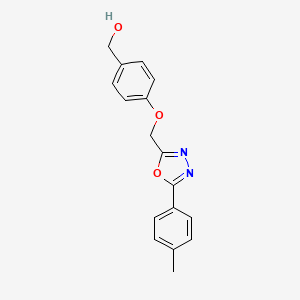 molecular formula C17H16N2O3 B6639441 [4-[[5-(4-Methylphenyl)-1,3,4-oxadiazol-2-yl]methoxy]phenyl]methanol 
