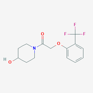 molecular formula C14H16F3NO3 B6639447 1-(4-Hydroxypiperidin-1-yl)-2-[2-(trifluoromethyl)phenoxy]ethanone 
