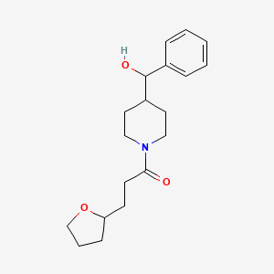 molecular formula C19H27NO3 B6639451 1-[4-[Hydroxy(phenyl)methyl]piperidin-1-yl]-3-(oxolan-2-yl)propan-1-one 