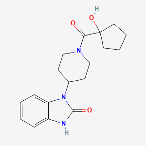 molecular formula C18H23N3O3 B6639456 3-[1-(1-hydroxycyclopentanecarbonyl)piperidin-4-yl]-1H-benzimidazol-2-one 