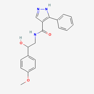 molecular formula C19H19N3O3 B6639459 N-[2-hydroxy-2-(4-methoxyphenyl)ethyl]-5-phenyl-1H-pyrazole-4-carboxamide 