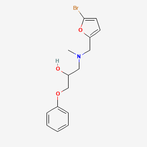 molecular formula C15H18BrNO3 B6639483 1-[(5-Bromofuran-2-yl)methyl-methylamino]-3-phenoxypropan-2-ol 
