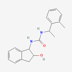 molecular formula C19H22N2O2 B6639484 1-(2-hydroxy-2,3-dihydro-1H-inden-1-yl)-3-[1-(2-methylphenyl)ethyl]urea 