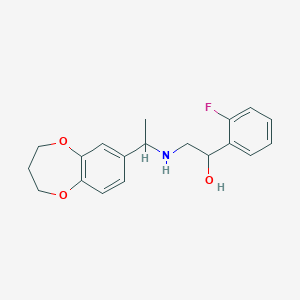 molecular formula C19H22FNO3 B6639488 2-[1-(3,4-dihydro-2H-1,5-benzodioxepin-7-yl)ethylamino]-1-(2-fluorophenyl)ethanol 