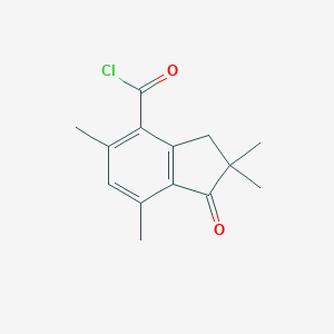 molecular formula C14H15ClO2 B066395 2,2,5,7-Tetramethyl-1-oxo-2,3-dihydro-1H-indene-4-carbonyl chloride CAS No. 175136-59-1