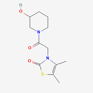 molecular formula C12H18N2O3S B6639542 3-[2-(3-Hydroxypiperidin-1-yl)-2-oxoethyl]-4,5-dimethyl-1,3-thiazol-2-one 