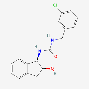 molecular formula C17H17ClN2O2 B6639554 1-[(3-chlorophenyl)methyl]-3-[(1R,2S)-2-hydroxy-2,3-dihydro-1H-inden-1-yl]urea 