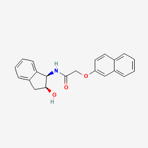 molecular formula C21H19NO3 B6639588 N-[(1R,2S)-2-hydroxy-2,3-dihydro-1H-inden-1-yl]-2-naphthalen-2-yloxyacetamide 