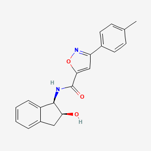 molecular formula C20H18N2O3 B6639590 N-[(1R,2S)-2-hydroxy-2,3-dihydro-1H-inden-1-yl]-3-(4-methylphenyl)-1,2-oxazole-5-carboxamide 