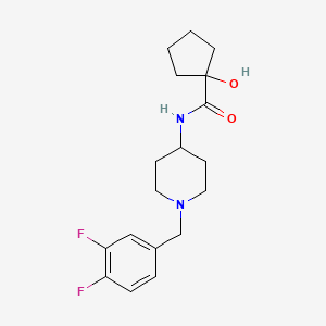 molecular formula C18H24F2N2O2 B6639604 N-[1-[(3,4-difluorophenyl)methyl]piperidin-4-yl]-1-hydroxycyclopentane-1-carboxamide 