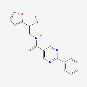 molecular formula C17H15N3O3 B6639620 N-[2-(furan-2-yl)-2-hydroxyethyl]-2-phenylpyrimidine-5-carboxamide 
