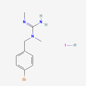 molecular formula C10H15BrIN3 B6639653 1-[(4-Bromophenyl)methyl]-1,2-dimethylguanidine;hydroiodide 