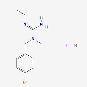 molecular formula C11H17BrIN3 B6639674 1-[(4-Bromophenyl)methyl]-2-ethyl-1-methylguanidine;hydroiodide 