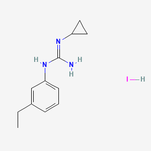 molecular formula C12H18IN3 B6639686 2-Cyclopropyl-1-(3-ethylphenyl)guanidine;hydroiodide 