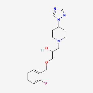 molecular formula C17H23FN4O2 B6639696 1-[(2-Fluorophenyl)methoxy]-3-[4-(1,2,4-triazol-1-yl)piperidin-1-yl]propan-2-ol 