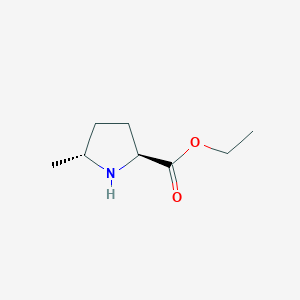 molecular formula C8H15NO2 B066397 (2S,5R)-Ethyl 5-methylpyrrolidine-2-carboxylate CAS No. 166941-67-9