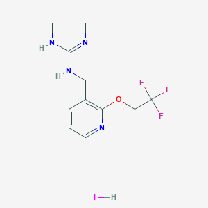 molecular formula C11H16F3IN4O B6639703 1,2-Dimethyl-3-[[2-(2,2,2-trifluoroethoxy)pyridin-3-yl]methyl]guanidine;hydroiodide 