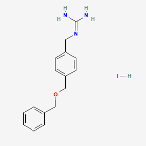 molecular formula C16H20IN3O B6639713 2-[[4-(Phenylmethoxymethyl)phenyl]methyl]guanidine;hydroiodide 