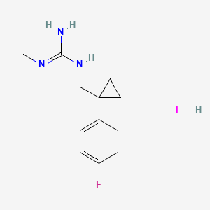 molecular formula C12H17FIN3 B6639720 1-[[1-(4-Fluorophenyl)cyclopropyl]methyl]-2-methylguanidine;hydroiodide 