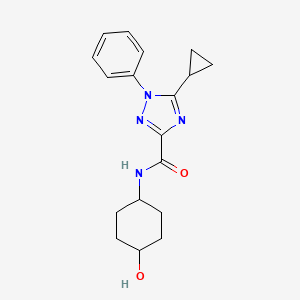 molecular formula C18H22N4O2 B6639727 5-cyclopropyl-N-(4-hydroxycyclohexyl)-1-phenyl-1,2,4-triazole-3-carboxamide 