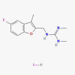 molecular formula C13H17FIN3O B6639729 1-[(5-Fluoro-3-methyl-1-benzofuran-2-yl)methyl]-2,3-dimethylguanidine;hydroiodide 