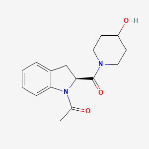 1-[(2S)-2-(4-hydroxypiperidine-1-carbonyl)-2,3-dihydroindol-1-yl]ethanone