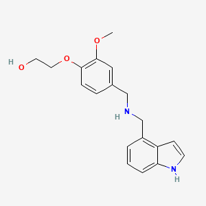 molecular formula C19H22N2O3 B6639745 2-[4-[(1H-indol-4-ylmethylamino)methyl]-2-methoxyphenoxy]ethanol 